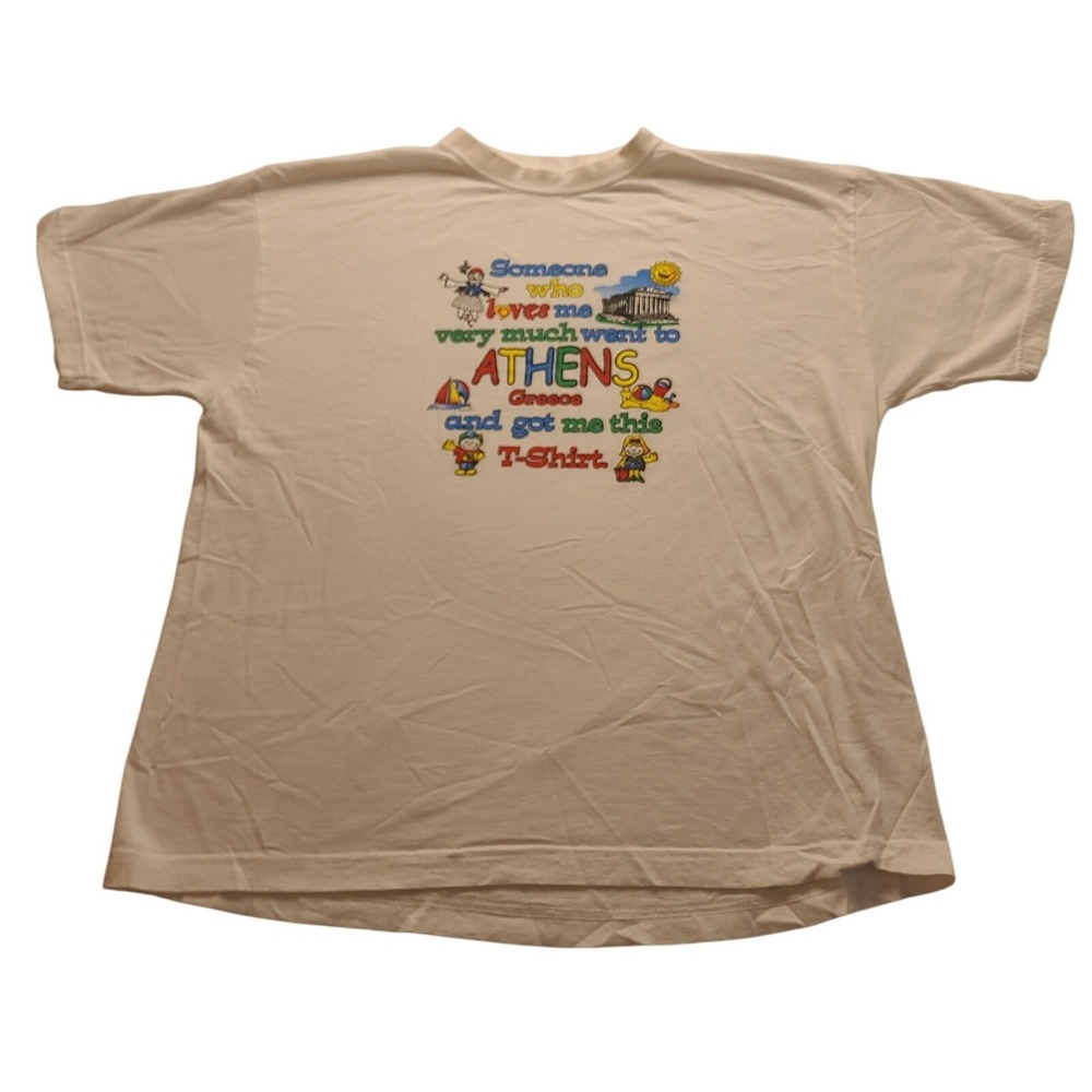 Vintage Athens Greece Souvenir Men's T-Shirt White Graphic Someone‎ Who Loves Me